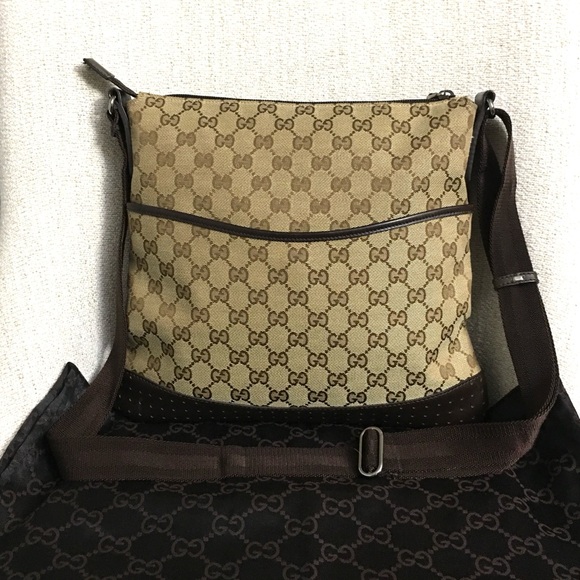 Gucci Other - Authentic GUCCI unisex crossbody bag brown monogram canvas